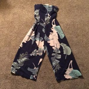 Tropical blue jumpsuit